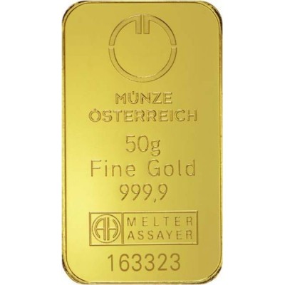 Münze Österreich investiční zlatý slitek 50 Gramů