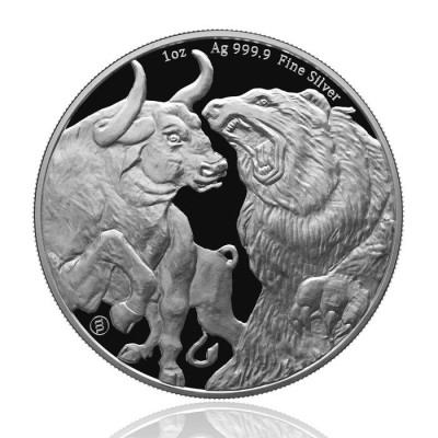 Bulle und Bär, Tokelau 2022 - 1 Oz - srebrna moneta inwestycyjna