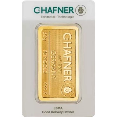 C. Hafner - 50 g - złota sztabka inwestycyjna