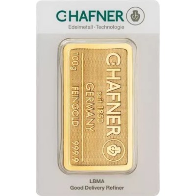 C. Hafner - 100 g - złota sztabka inwestycyjna