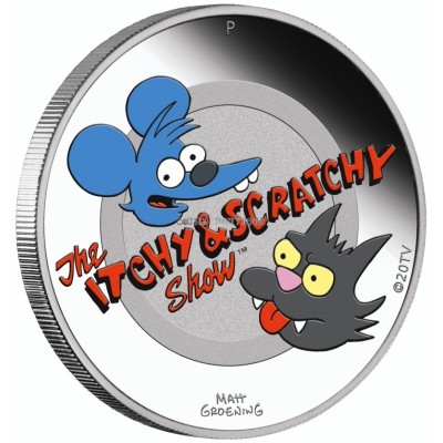 The Simpsons: Itchy & Scratchy - 1uncja - Srebrna moneta kolekcjonerska