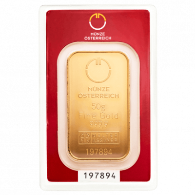 Münze Österreich 50g - Sztabka Złota