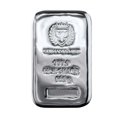 Germania Mint - 100g - srebrna sztabka inwestycyjna