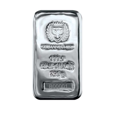 Germania Mint - 250g - srebrna sztabka inwestycyjna