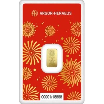 Argor Heraeus - Rok Węża (2025) - 1 g - sztabka złota