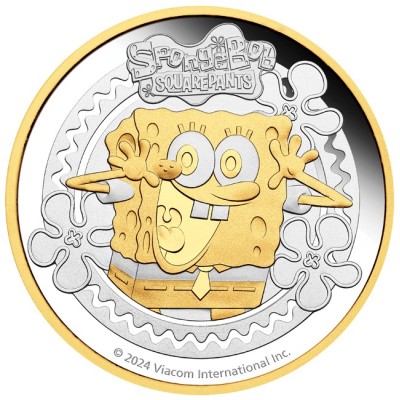 Spongebob Kanciastoporty - 2 uncje - Srebrna moneta kolekcjonerska