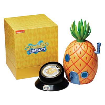 Spongebob Kanciastoporty - 2 uncje - Srebrna moneta kolekcjonerska