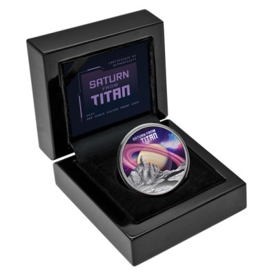 Saturn z Tytana - 1 Oz - Srebrna moneta kolekcjonerska
