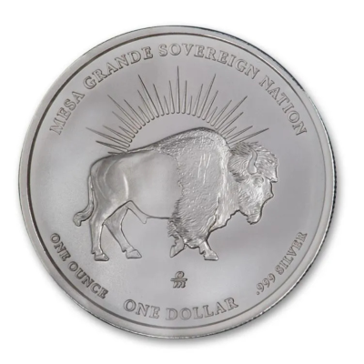 Mesa Grande Native American Bison Dollar (2025) - 1 uncja - Srebrna moneta kolekcjonerska