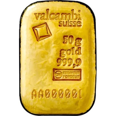 Valcambi 50 gramów - Złota sztabka   (odlewany/tłoczony)