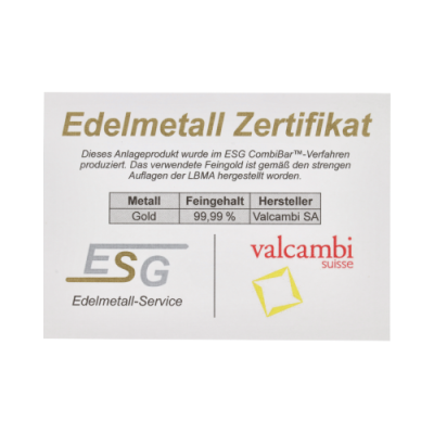 Sztabka Złota Combi- sztabka stołowa - 5 x 1g