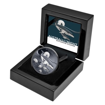 Delfin butlonosy - 1 Oz - Srebrna moneta kolekcjonerska