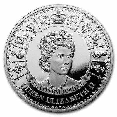 Królowa Elżbieta II - Platynowy Jubileusz - 1 Oz - Srebrna moneta kolekcjonerska