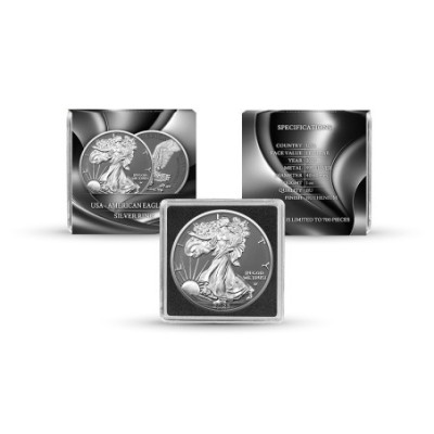 Amerykański Orzeł, Srebrny Pierścień - 1 Oz - Srebrna moneta kolekcjonerska