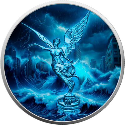 Meksyk Libertad - Siły Natury - Woda - 1 Oz - Srebrna moneta kolekcjonerska