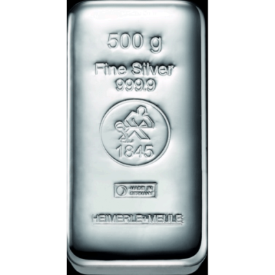Heimerle + Meule - 500g - srebrna sztabka inwestycyjna