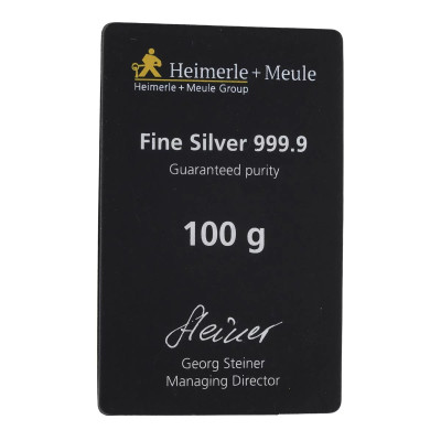 Heimerle + Meule - 100g - srebrna sztabka inwestycyjna