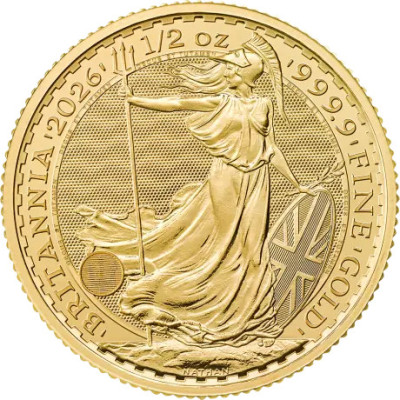 Złota moneta Britannia (2026) - 1/2 uncji