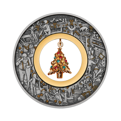 Warsztat Świętego Mikołaja (2025) - 2 uncje - Srebrna moneta kolekcjonerska