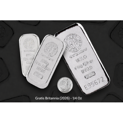 Srebrny zestaw (1 KG + 500g + 250g Argor Heraeus) + darmowe srebrne monety 1/4 Oz Britannia