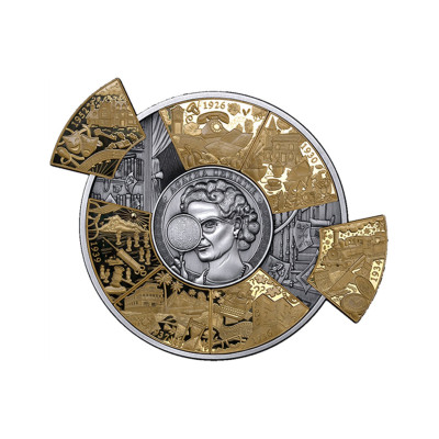 Agatha Christie (2026) - 5 uncjowa srebrna moneta kolekcjonerska z puzzlami