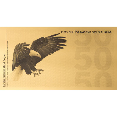 Bald Eagle Aurum - 24-karatowy złoty banknot (50 mg)