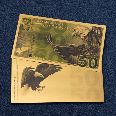 Bald Eagle Aurum - 24-karatowy złoty banknot (50 mg)
