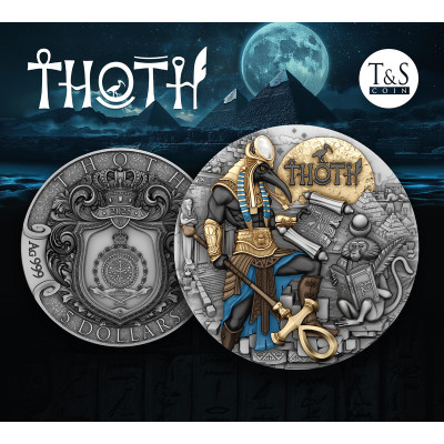 Srebrna moneta kolekcjonerska Thoth - 2 uncje