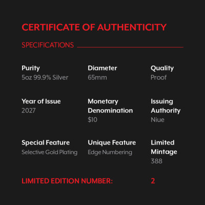 Lunar Goat (2027) – 5 uncji – srebrna moneta kolekcjonerska w jakości proof
