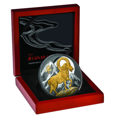 Lunar Goat (2027) – 5 uncji – srebrna moneta kolekcjonerska w jakości proof