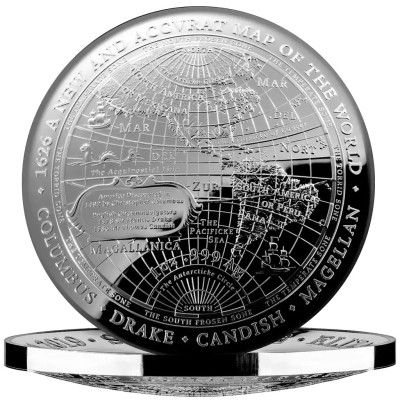 1626 Nowa mapa świata – 1 uncja – srebrna moneta kolekcjonerska w jakości proof