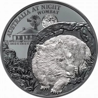 Wombat (2021) – 1 uncja – srebrna kolekcjonerska moneta w wersji „black proof”