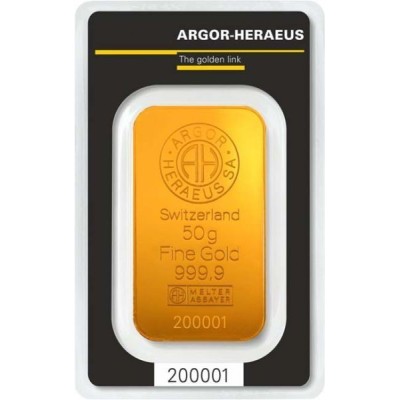 Argor-Heraeus investiční zlatý slitek 50 Gramů